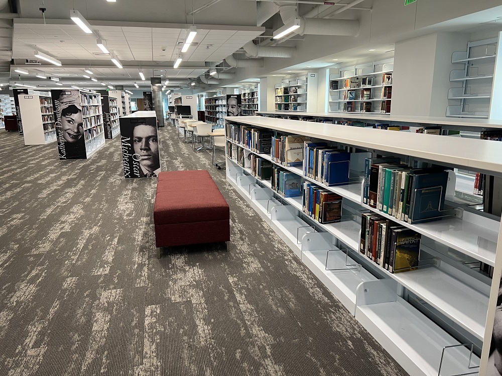 library bookshelves